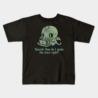 Chibi Cthulhu Programmer - How do I make the stars right? Kids T-Shirt